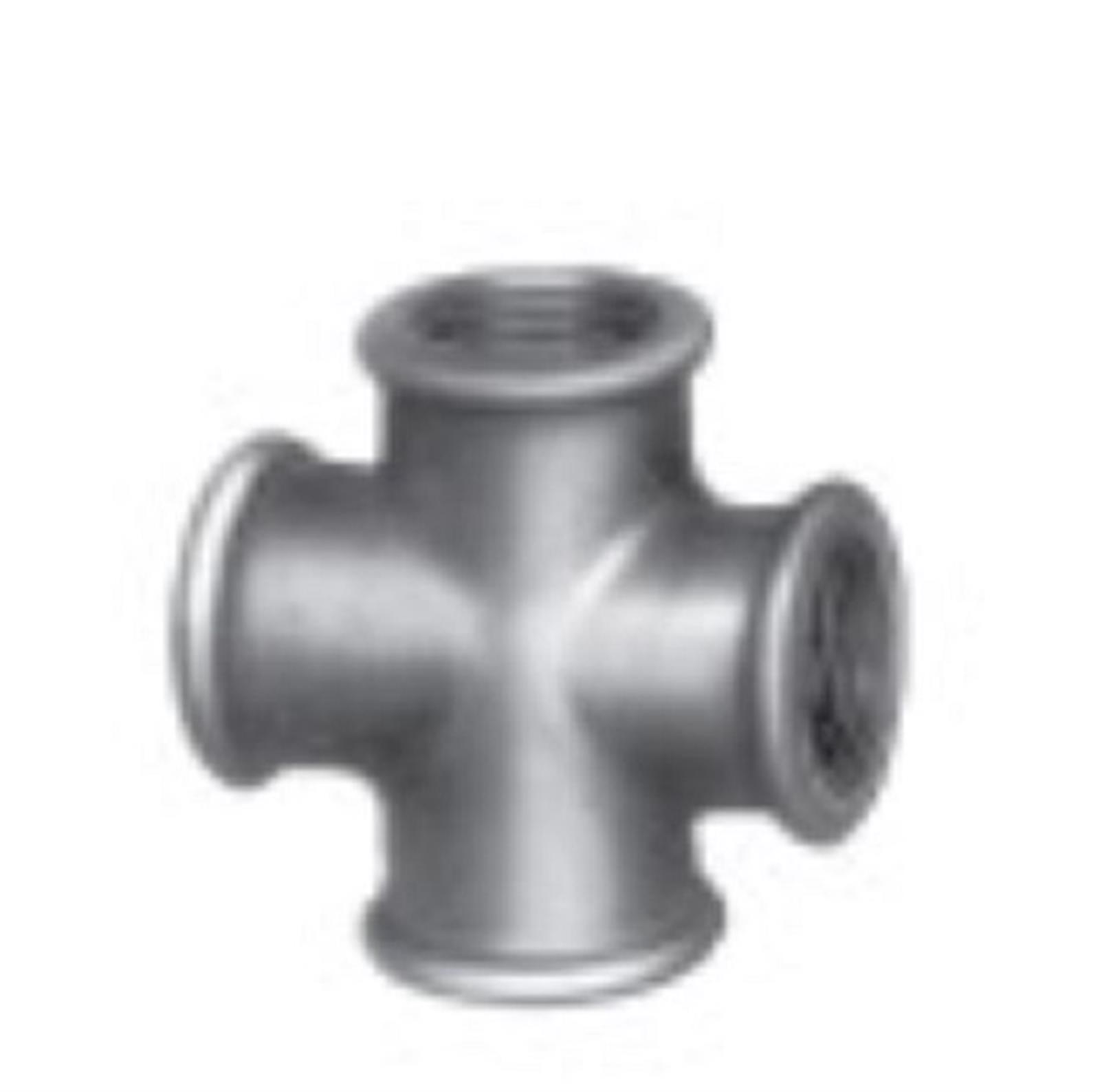 Croix 90 ° Fonte galvanisé FFFF - Diamètre : 1 1/2''