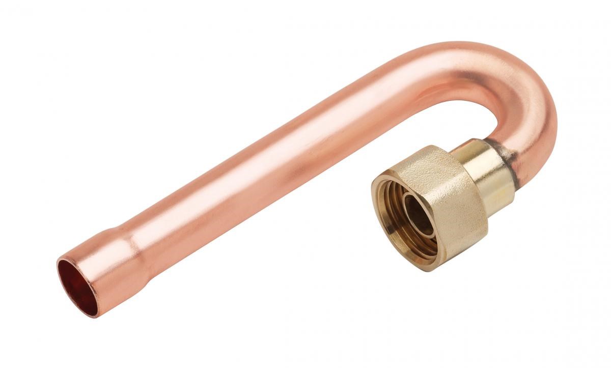 Crosse Gaz - Raccord coudé à 180° - Ecrou : 15x21 - CU Ø ext. : 14