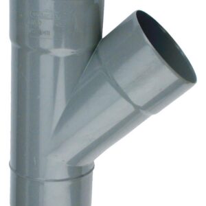 Culotte Femelle / Femelle simple PVC - 45° - Diamètre 100 mm - Hauteur : 269mm - Largeur : 218 mm - PVC Gris
