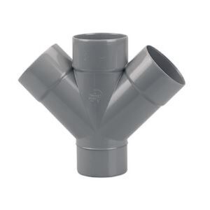 Culotte Mâle / Femelle doubles parallèles PVC 45° - Diamètre 100 mm