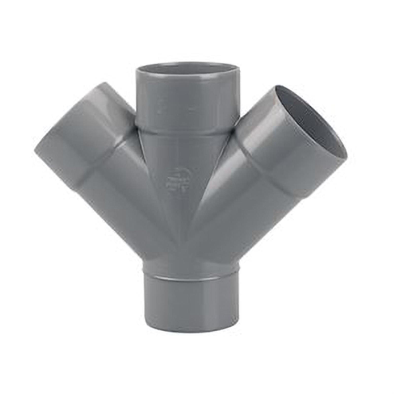 Culotte Mâle / Femelle doubles parallèles PVC 45° - Diamètre 100 mm