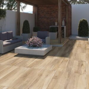 Dalle extérieure CARESO - 40X120 CARWOOD BOIS CLAIR RECTIFIE EP20mm