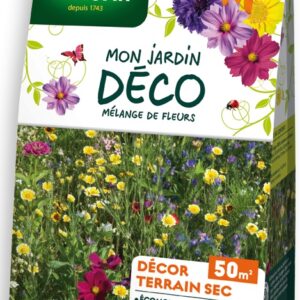 Décor Terrain Sec - 50 m² - Mélange de fleurs