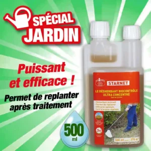 Désherbant ultra concentré à 500 g/L, contenance 500 ml, 280 m2
