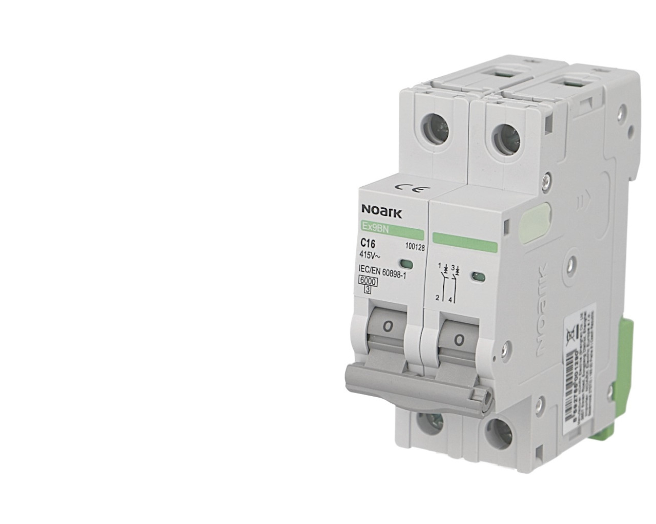 Disjoncteur bipolaire modulaire 63A courbe C Noark Ex9BN