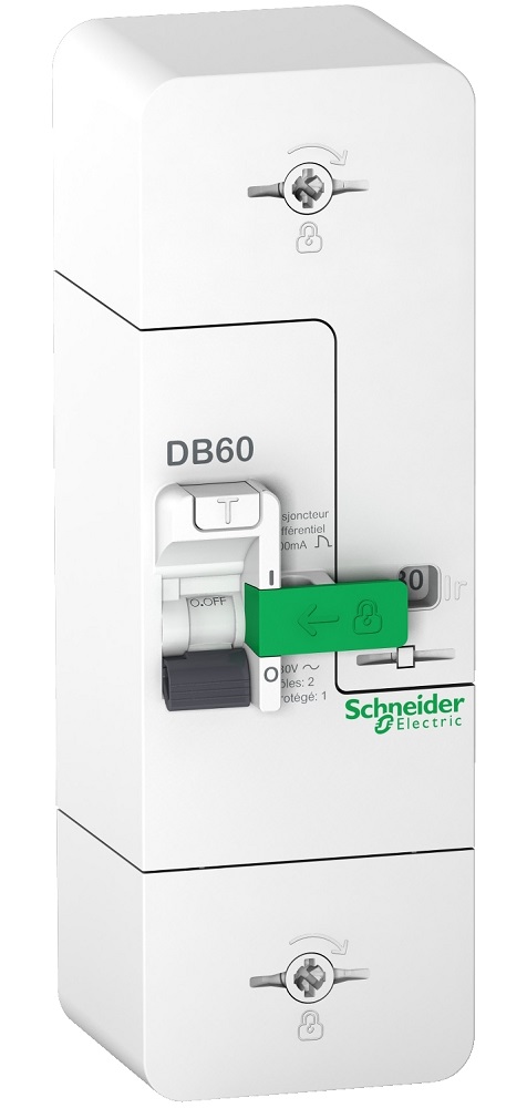 Disjoncteur de branchement RESI9 DB60 60 A fixe 1P+N 500 mA SCHNEIDER ELECTRIC R9FT660