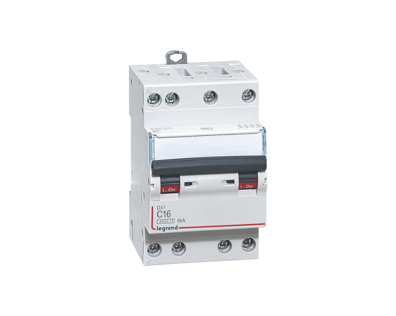 Disjoncteur modulaire tétrapolaire 3 modules Legrand DX³ 16A courbe C