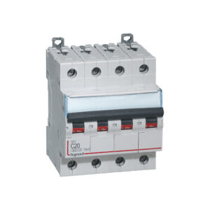 Disjoncteur modulaire tétrapolaire Legrand DX³ 20A courbe C