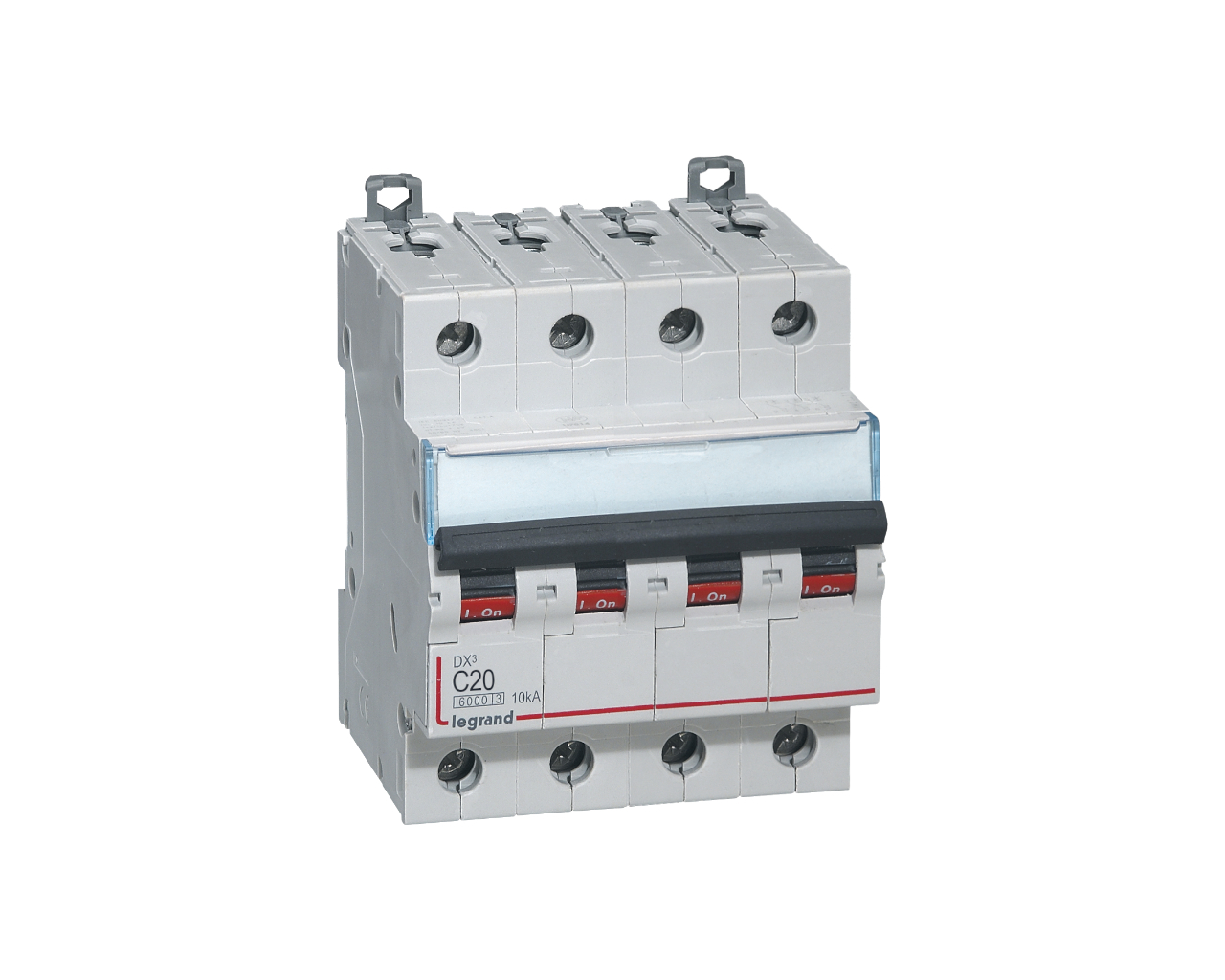 Disjoncteur modulaire tétrapolaire Legrand DX³ 20A courbe C