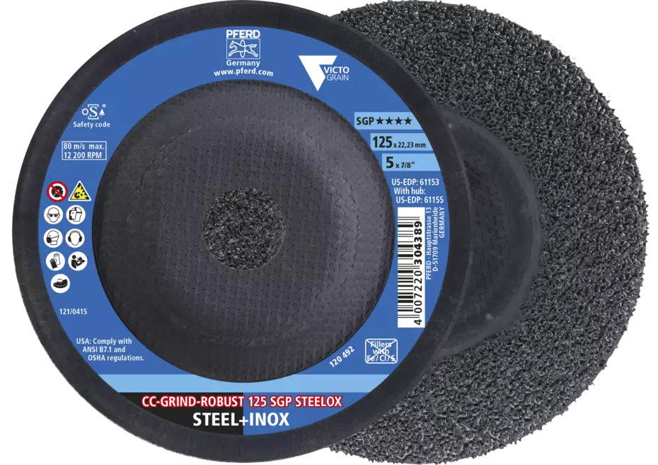 Disques abrasifs Pferd CC-GRIND-ROBUST 125 SGP STEELOX - 64195126