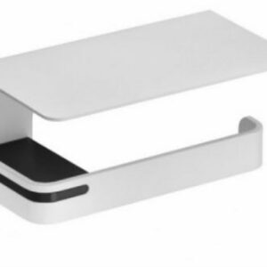 Distributeur de papier avec tablette- ALUR - fabrication Française - Blanc mat - Dimensions: 175 x103 x 79 mm