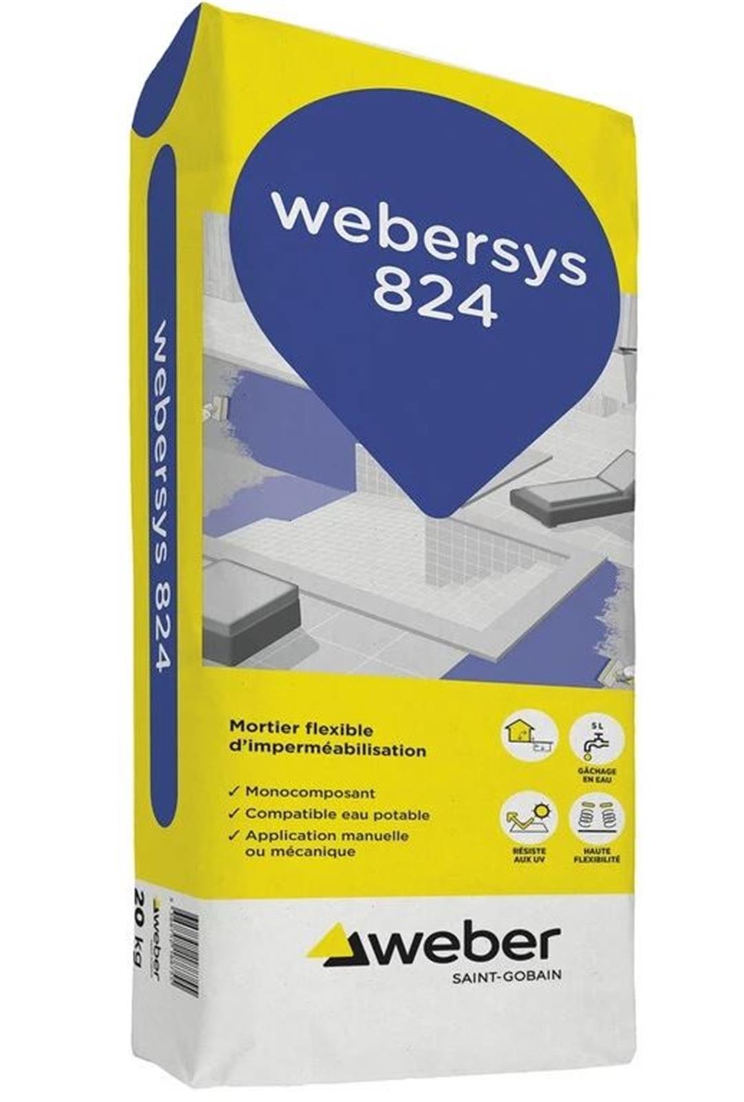 Enduit d'imperméabilisation WEBERSYS 824 - sac 20 kg
