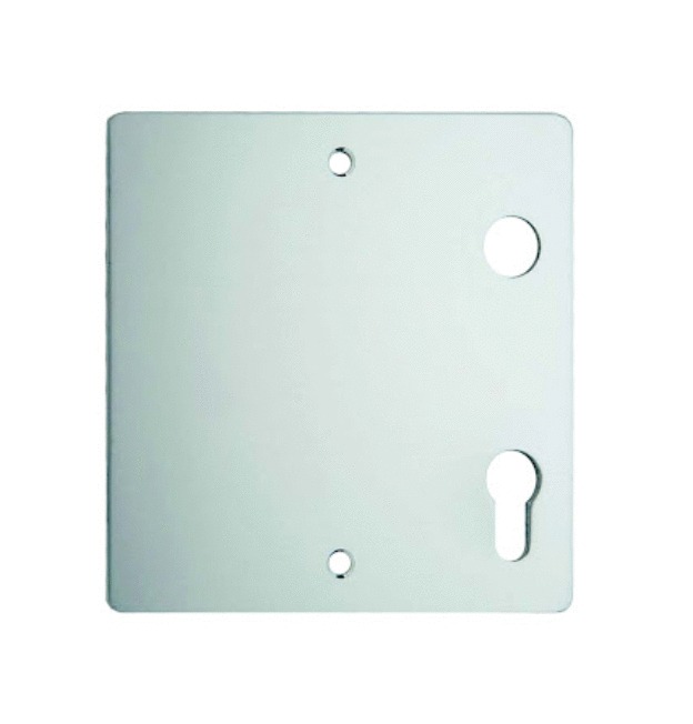 Ensemble sur plaque Charlemagne 150 x 150 x 3 mm bec de cane + wc sans voyant aluminium argent DUVAL 31-0102-8205