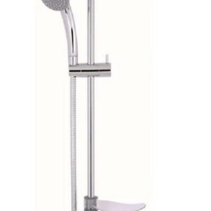 Ensemble barre de douche avec douchette, flexible et porte-savon - Chromé