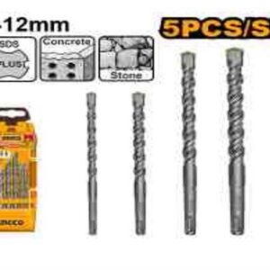 Ensemble de 5 forets pour marteau perforateur SDS Plus - Ø 6x110mm + 8x110mm + 8x160mm + 10x160 mm + 12x160mm