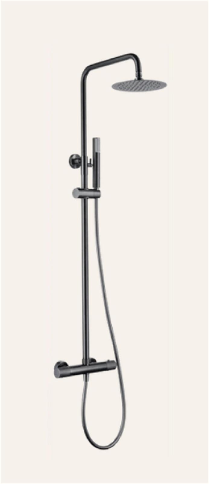 Ensemble de douche thermostatique Line Black gun metal - Coloris: gris anthracite - Finition brossé