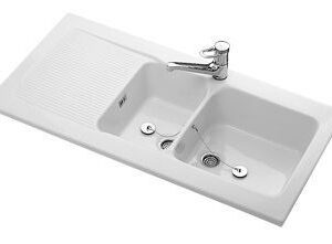 Ensemble évier WINDSOR PRO4 - Dimensions évier : 120 x 60 cm - Blanc