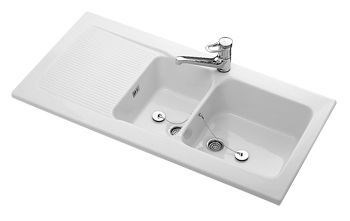 Ensemble évier WINDSOR PRO4 - Dimensions évier : 120 x 60 cm - Blanc