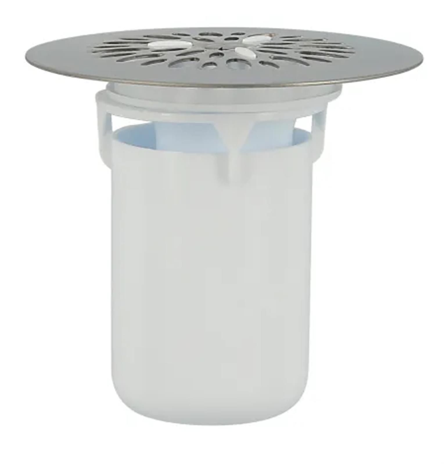 Ensemble siphon à grille pour vidage de receveur de douche - Grille siphon ( grille inox + panier plastique)