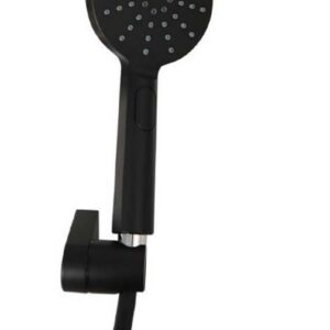 Ensemble support douchette à main 3 jets noir - Ensemble support douchette à mains 3 jets noir - Noir - Flexible 175 cm - Diamètre douchette 120 cm