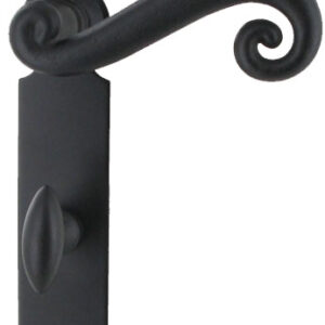 Ensemble sur plaque de style Cévennes entraxe 195 mm bec de cane condamnation gauche noir BRIONNE V.1010744NR
