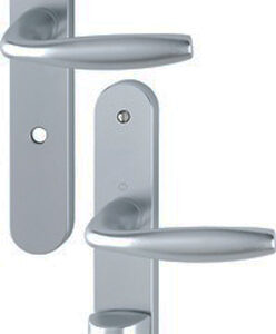 Ensemble sur plaque NEW YORK EA70 type condamnation entraxe à 195 finition alu aspect inox HOPPE 3282277