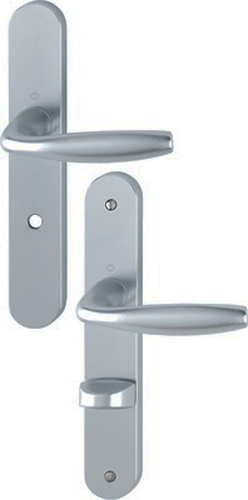 Ensemble sur plaque NEW YORK EA70 type condamnation entraxe à 195 finition alu aspect inox HOPPE 3282277