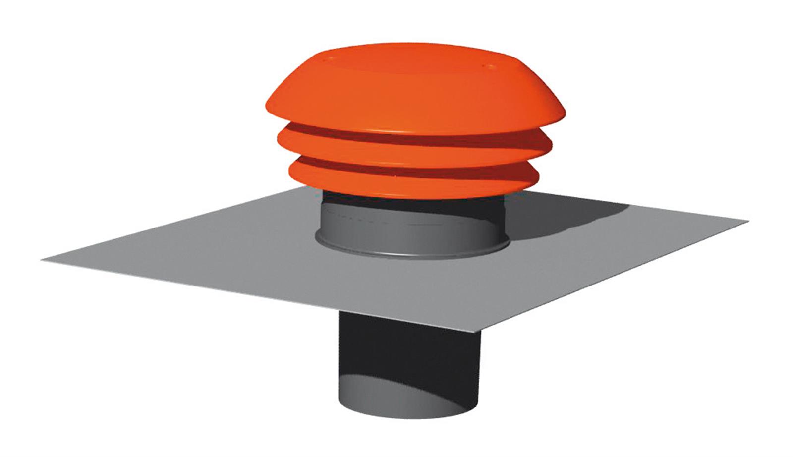 Entrée/Sortie d'air toiture rouge (Ø160 mm) - Diamètre: 160 mm - ROUGE