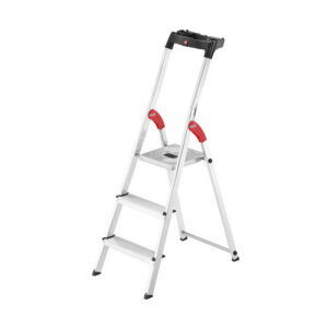 Escabeau Hailo L60 sécurisé pliable - 3 marches - 2.37m - en alu ultra léger