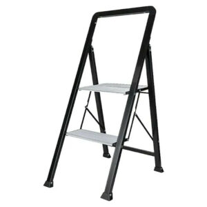 Escabeau pliant - noir - compact et ultra stable pour usage domestique
