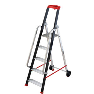 Escabeau professionnel roulant pliable - 5 marches - 2,81m
