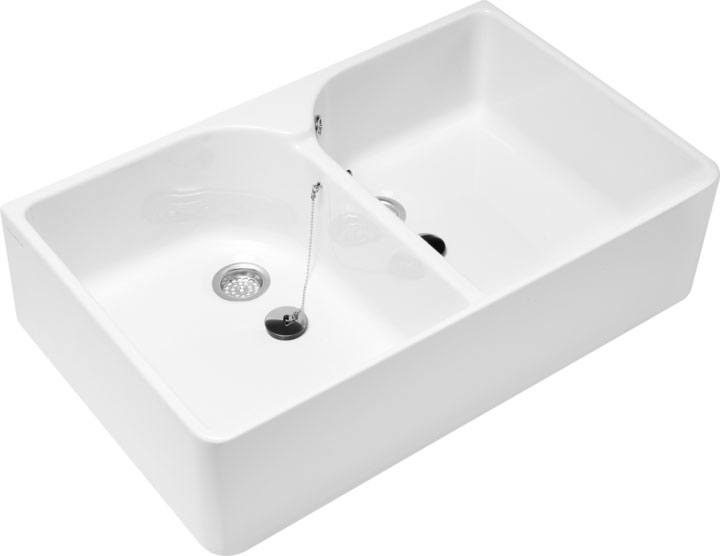 Evier 2 bacs BIBAC O.NOVO - Dimensions : 80 x 50 x 22 cm - couleur : BLANC
