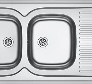 Evier 2 cuves inox avec égouttoir MAN721-1200 1200 x 600 cm à poser FRANKE 010372