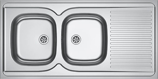 Evier 2 cuves inox avec égouttoir MAN721-1200 1200 x 600 cm à poser FRANKE 010372