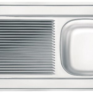 Évier inox 1 bac, 1 égouttoir à poser - Dimensions : 80 x 60 cm - MAN711-800