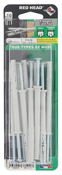 FC890BL10 - Blister de 10 chevilles Frapex