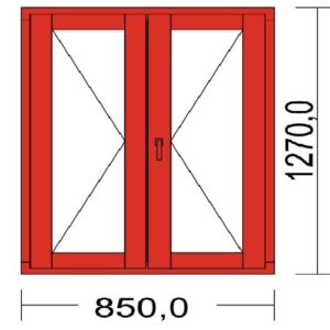 Fenêtre Bois Largeur 85 x Hauteur 127 cm 2 vantaux ouvrant à la française