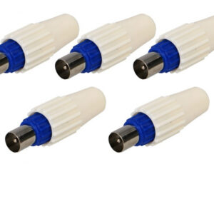 Fiche TV mâle plastique par 5
