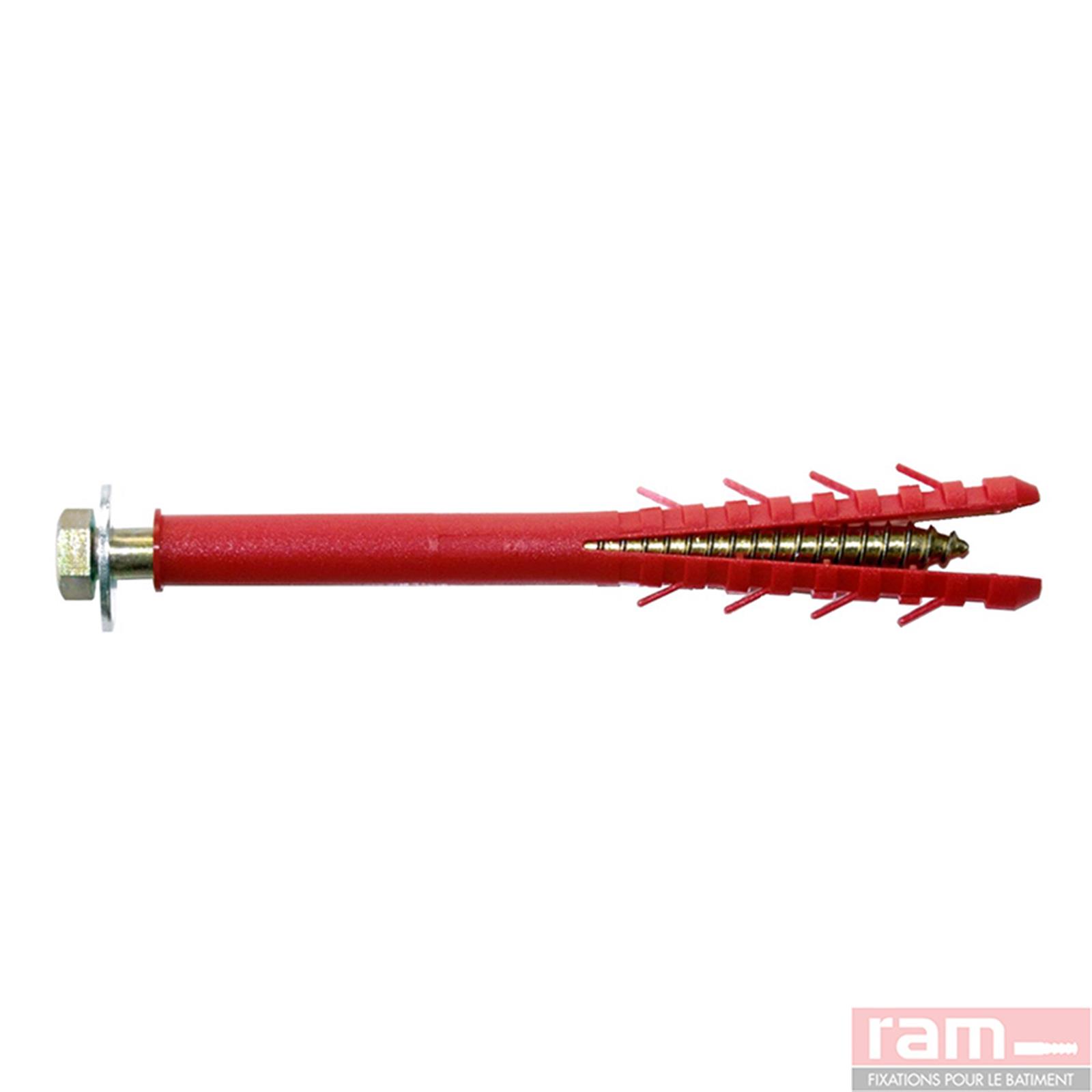 Fixation chauffe-eau par cheville longue avec tire-fond - Fixation chauffe-eau 4 tire-fond 10X140 - chevilles 14X130