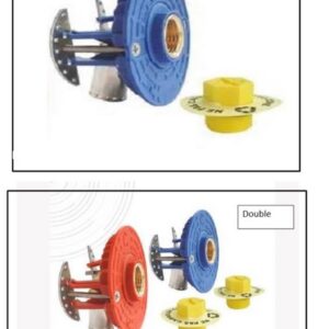 FIXOPLAC - Module double bain/douche - raccord à sertir coudé F15-21 - Tube Ø 13/16mm - bleu et rouge