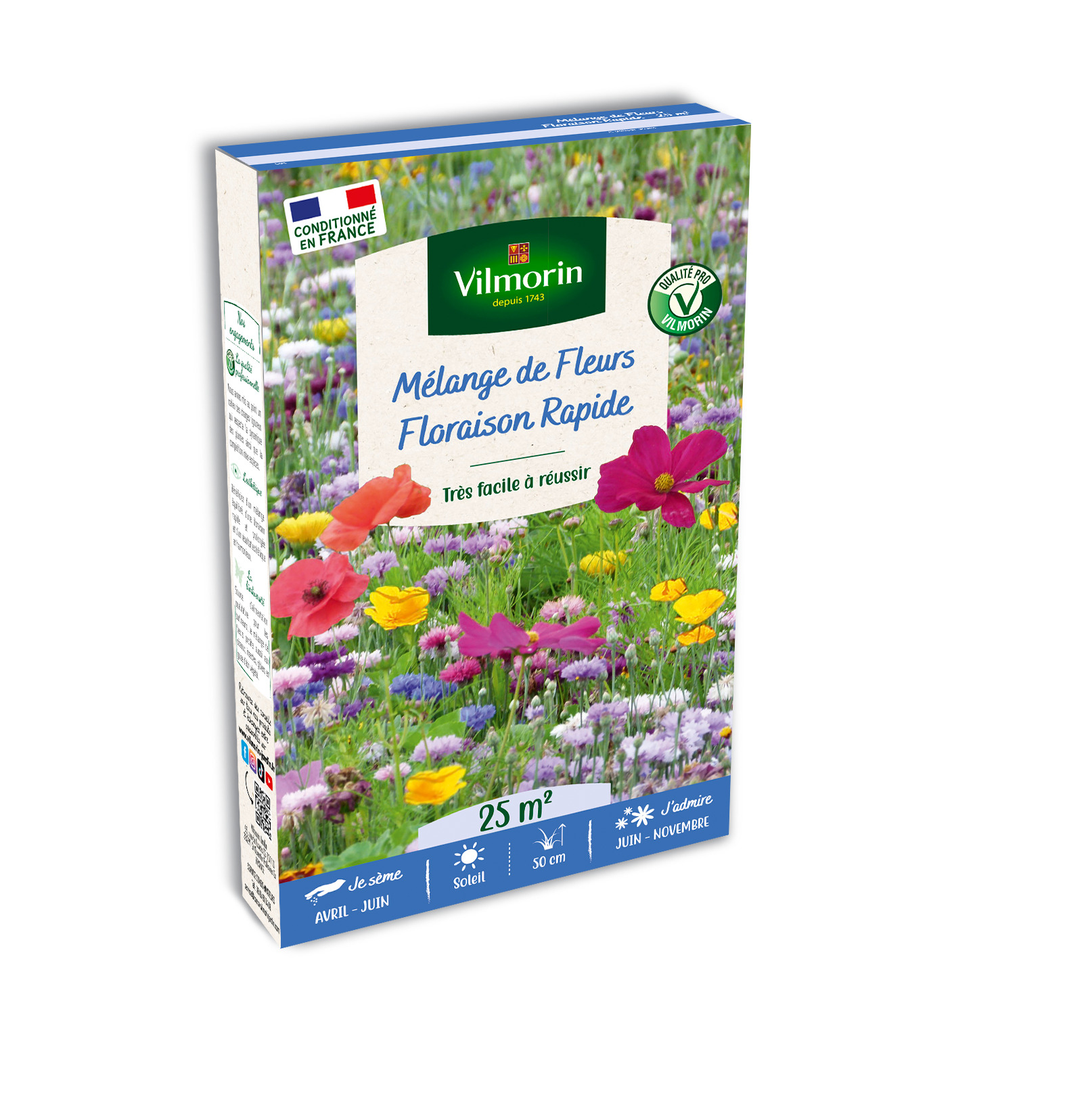 Floraison Rapide - 25 m² - Mélange de fleurs