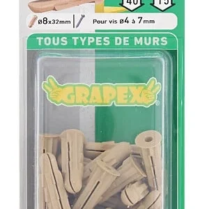 G8BL25 - Blister de 25 chevilles Grapex
