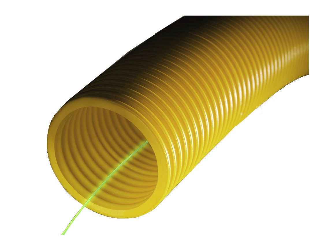 Gaine jaune pour protection des conduites de gaz. JANOFLEX - Diamètre: 63 mm - Longueur couronne: 50 m