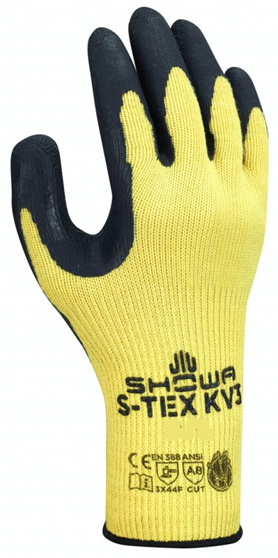 Gant anti-coupure S-TEX KV3 jaune/noir T8 SHOWA STEX-KV3-T.8