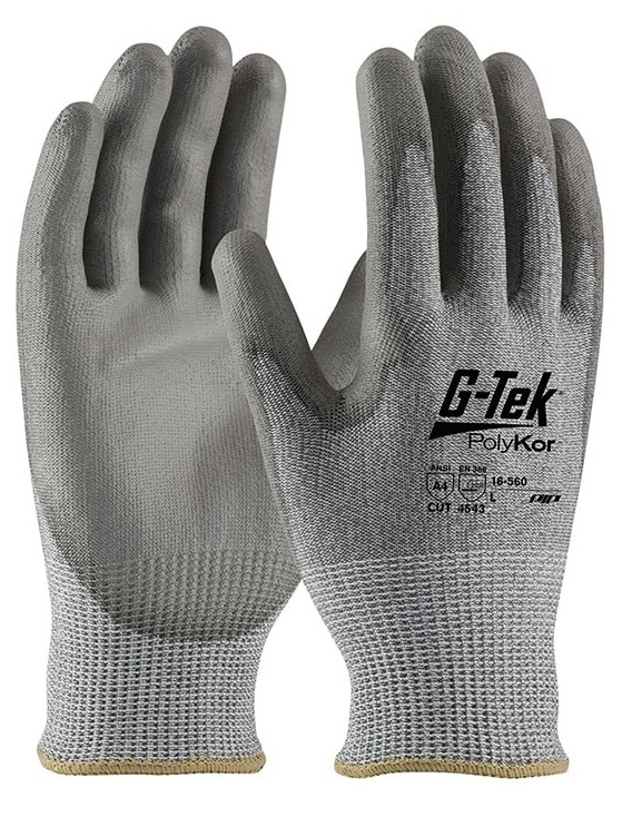 Gants anti-coupure D G-Tek® POLYKOR™ enduit polyuréthane lisse gris T11 PIP 16-560-11