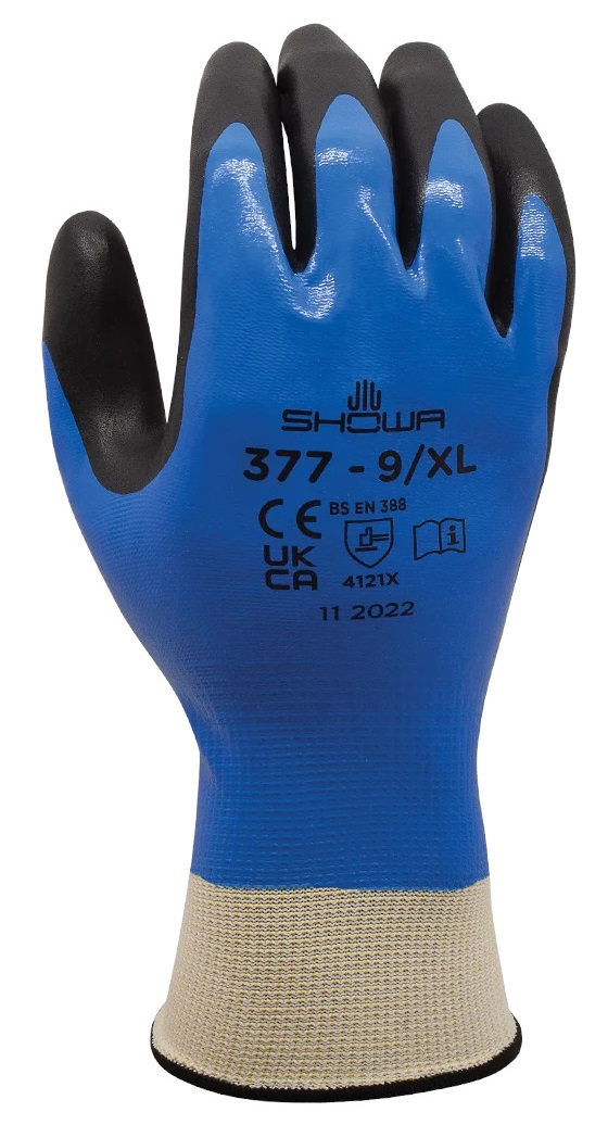 Gants nitrile nylon taille 10 SHOWA 377 10