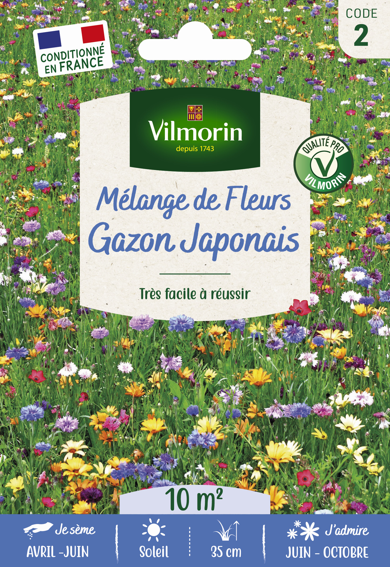 Gazon Japonais - 10 m² - Mélange de fleurs