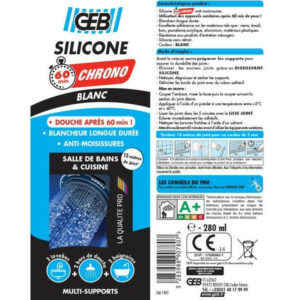 Joint silicone d'étanchéité, cuisine / salle de bains 890780, blanc, 280 ml