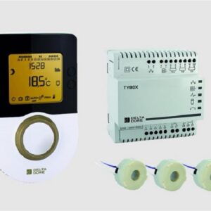 Gestionnaire d’énergie 2 zones pour chauffage électrique CALYBOX 1020 WT - Boîtier technique + boîtier ambiance + 3 TIF TORE intensité fermé 60A