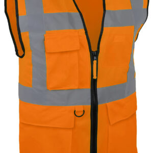 Gilet de signalisation haute visibilité orange multipoches taille L SINGER SAFETY GARO03